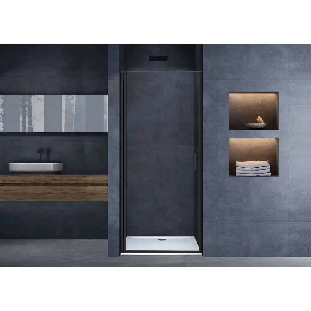 Фото 2 Душевая дверь Vincea Alpha VDP-3AL800CLB 80 см цвет профиля черный стекло прозрачное Фото 2 Душевая дверь Vincea Alpha VDP-3AL800CLB 80 см цвет профиля черный стекло прозрачное