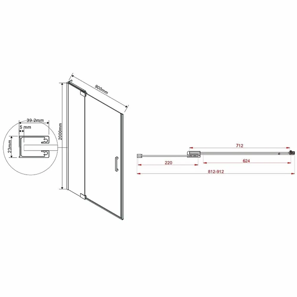 Фото 7 Душевая дверь Vincea Extra VDP-1E8090CLGM 80/90x200 цвет профиля серый стекло прозрачное Фото 7 Душевая дверь Vincea Extra VDP-1E8090CLGM 80/90x200 цвет профиля серый стекло прозрачное