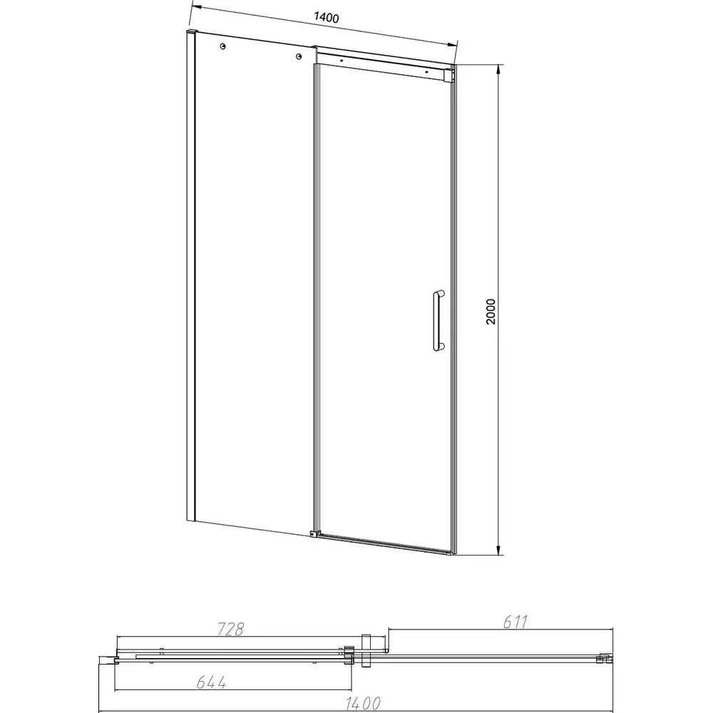 Фото 5 Душевая дверь Vincea Dice VDS-4D140CL 140 см цвет профиля серебристый блеск стекло прозрачное