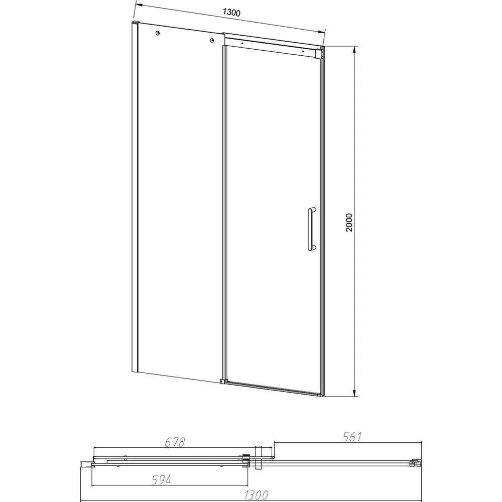Фото 5 Душевая дверь Vincea Dice VDS-4D130CL 130 см цвет профиля серебристый блеск стекло прозрачное