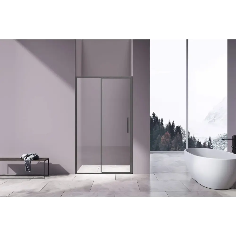 Фото 2 Душевая дверь Vincea Slim 8mm VDP-4SL120CLGM цвет профиля хромированный стекло прозрачное