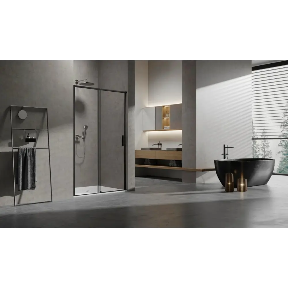 Фото 2 Душевая дверь Vincea Slim VDS-6SL130CLB 1300 цвет профиля черный стекло прозрачное