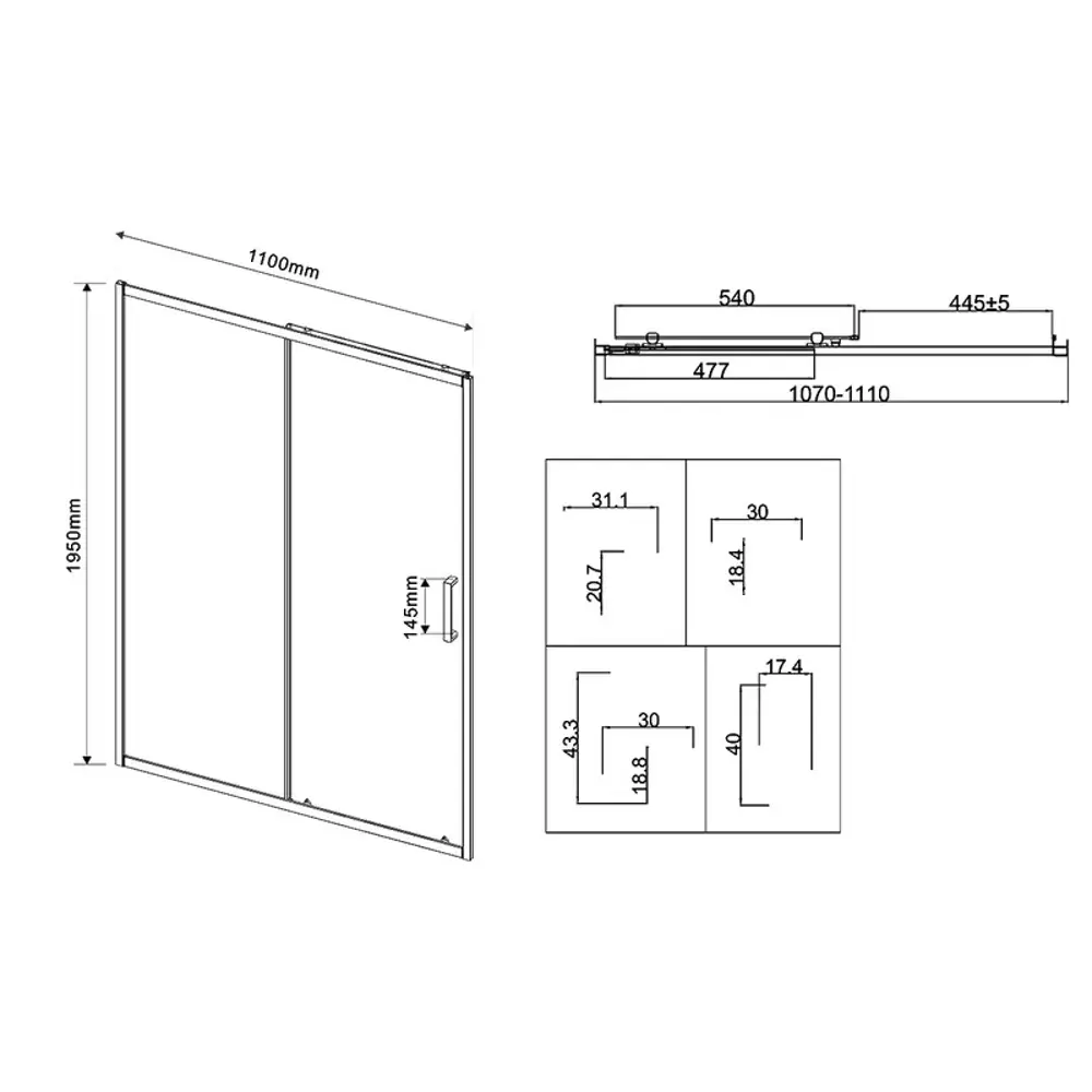Фото 4 Душевая дверь Vincea City VDS-5CT110CLGM 110 см цвет профиля хромированный стекло прозрачное