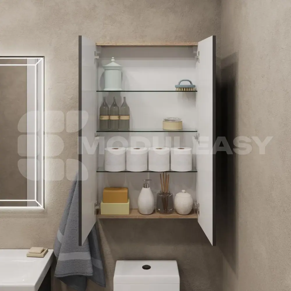 Фото 10 Пенал в ванную подвесной Moduleasy Sabina Ц0000040194 60x100 см цвет графит/дуб Вотан Фото 10 Пенал в ванную подвесной Moduleasy Sabina Ц0000040194 60x100 см цвет графит/дуб Вотан