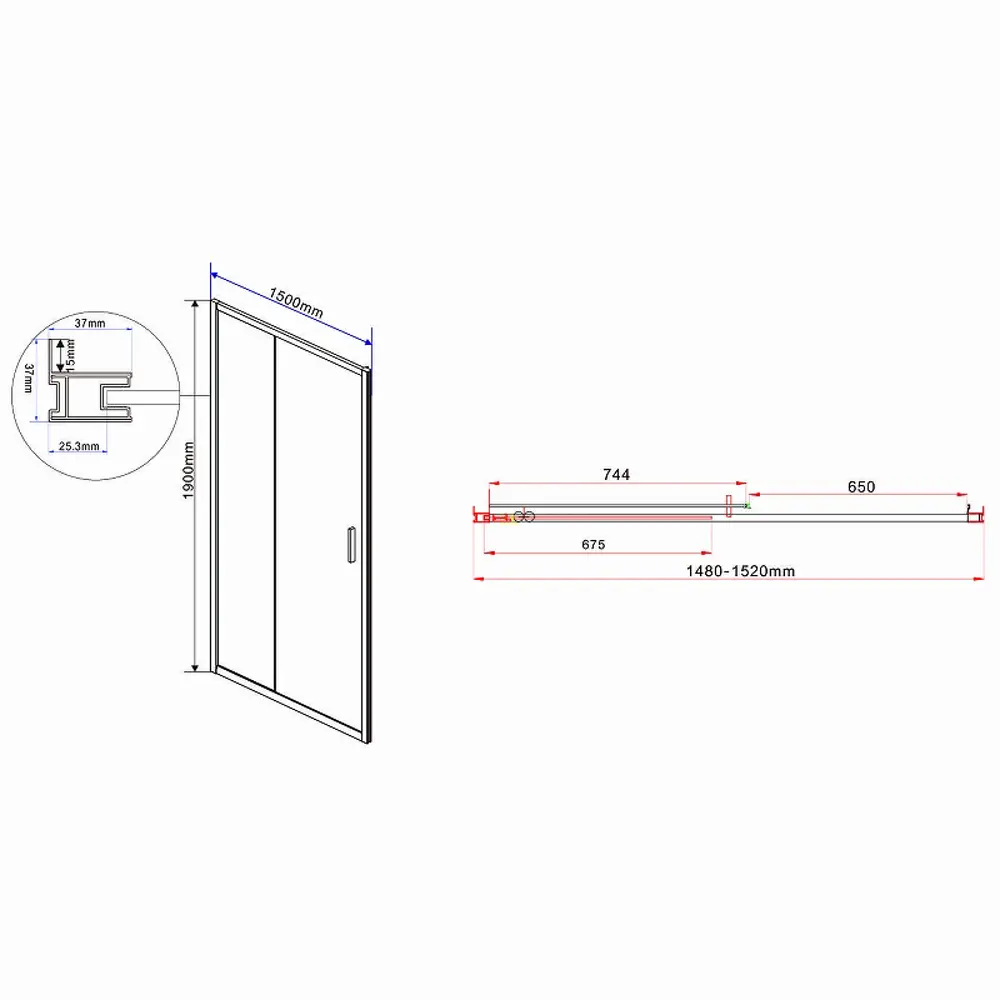 Фото 5 Душевая дверь Vincea Garda VDS-1G150CLGM 150x190 цвет профиля серый стекло прозрачное