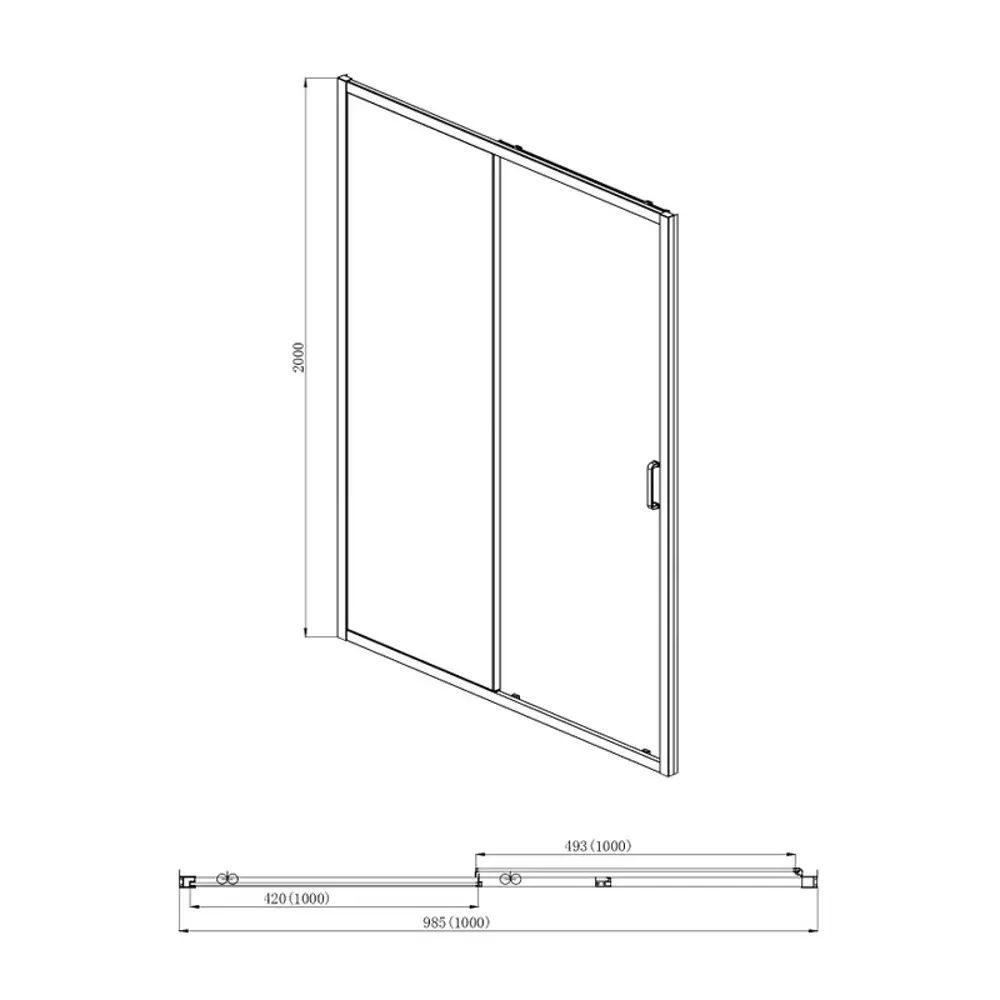 Фото 4 Душевая дверь Акватек AQ ARI RA 10020GM 100x200 см цвет профиля серый стекло прозрачное Фото 4 Душевая дверь Акватек AQ ARI RA 10020GM 100x200 см цвет профиля серый стекло прозрачное