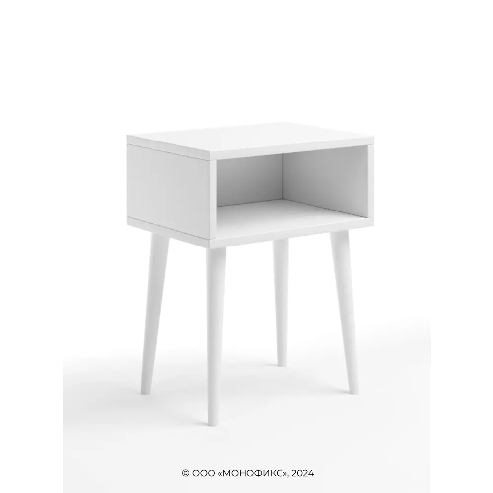 Фото Тумба прикроватная Monofix 40x52x30 см 1 ящик ЛДСП цвет белый/белый Фото Тумба прикроватная Monofix 40x52x30 см 1 ящик ЛДСП цвет белый/белый