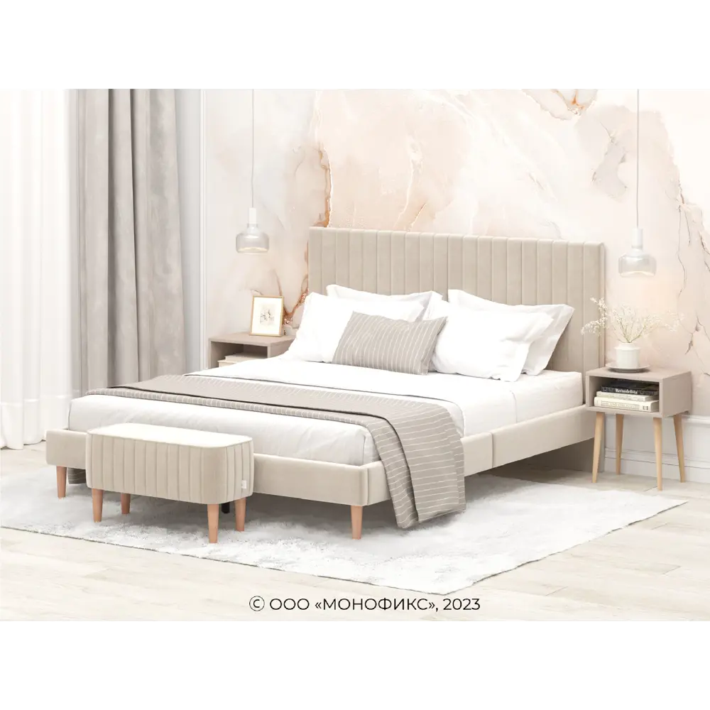 Фото 4 Тумба прикроватная Monofix 40x52x30 см ЛДСП цвет капучино Фото 4 Тумба прикроватная Monofix 40x52x30 см ЛДСП цвет капучино