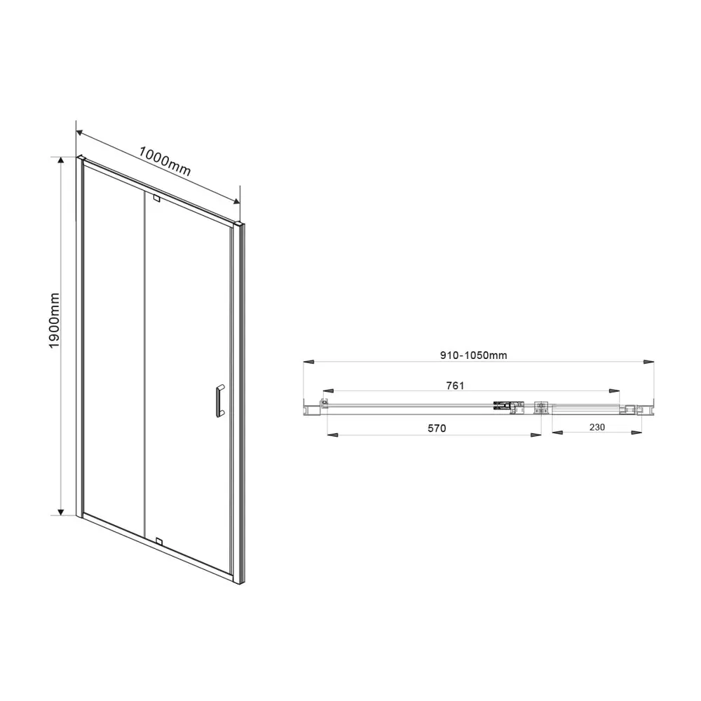 Фото 7 Душевая дверь Vincea Intra VDP-1I9010CH 100x190 цвет профиля серебристый блеск
