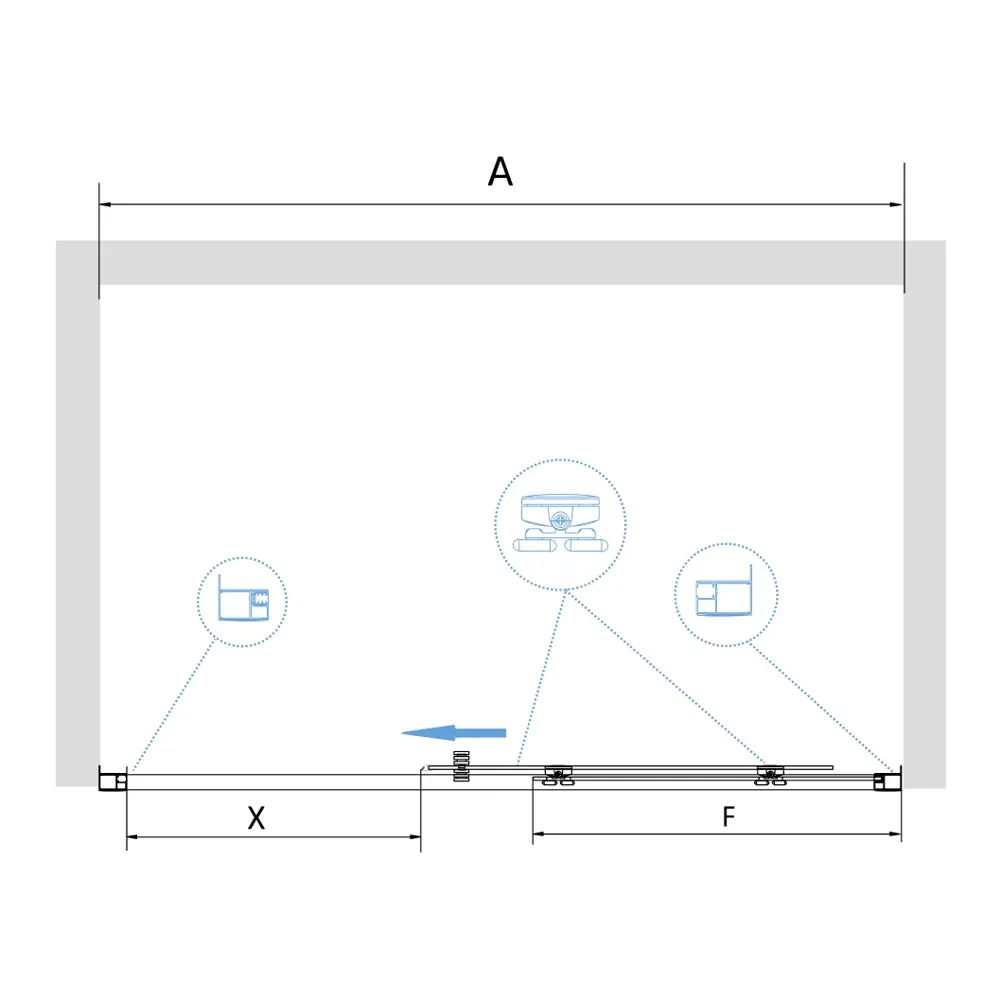 Фото 7 Душевая дверь RGW Passage PA-14 150x195 цвет профиля серебристый блеск стекло прозрачное