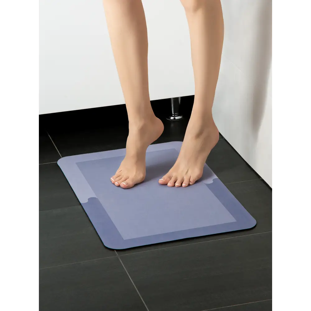 Фото 7 Коврик для ванной комнаты ЕВРОГАРАНТ 4610116219782 60x40см цвет серый/серебристый