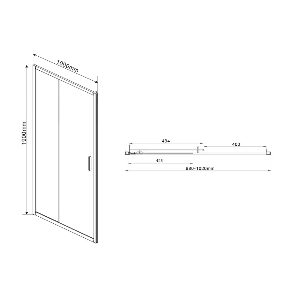 Фото 5 Душевая дверь Vincea Garda VDS-1G100CH 100x190 цвет профиля серебристый блеск