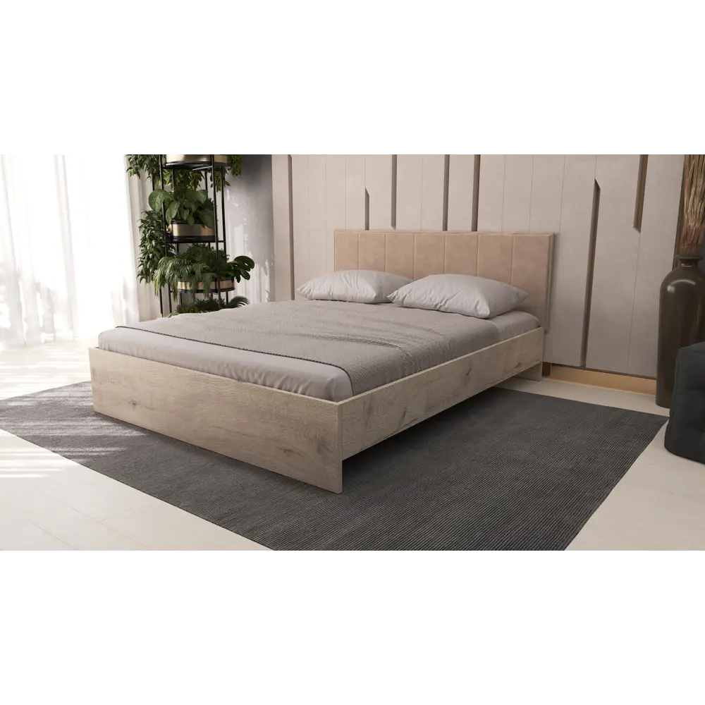 Фото Кровать Ваш день Ева 200x140 см цвет коричневый/бежевый Фото Кровать Ваш день Ева 200x140 см цвет коричневый/бежевый