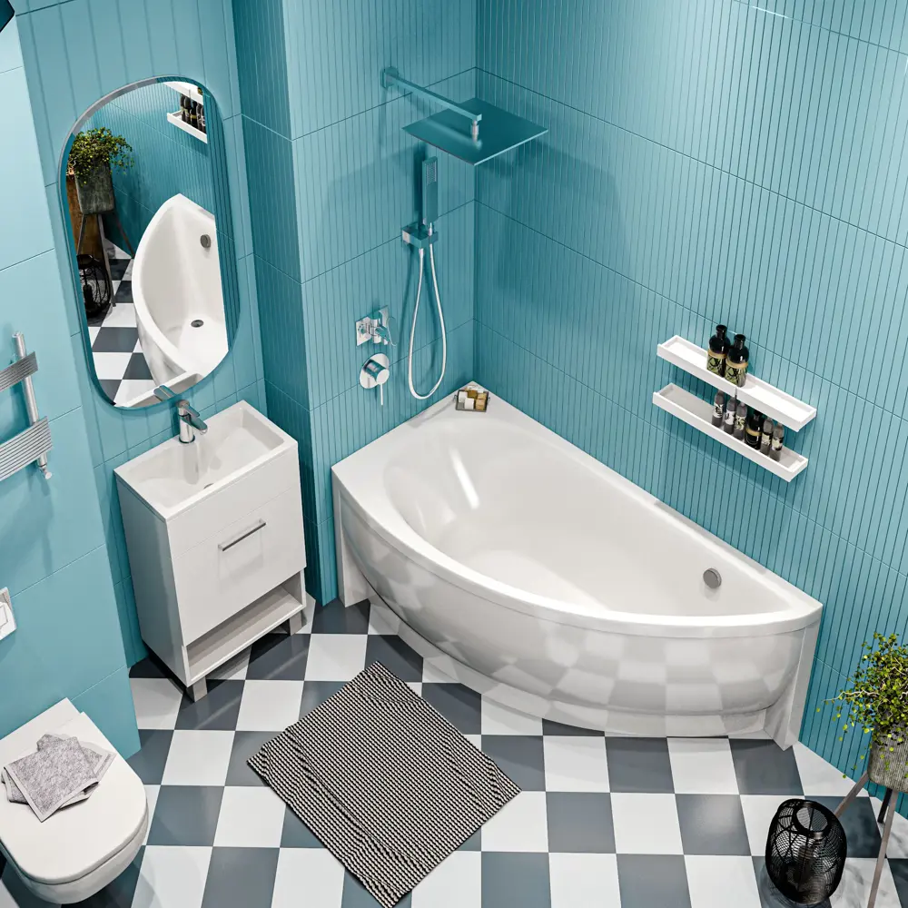 Фото 8 Ванна 1Marka Piccolo акриловая 150x75 см 4 в 1: ванна левый угол, усиленный каркас, фронтальная панель, слив-перелив Фото 8 Ванна 1Marka Piccolo акриловая 150x75 см 4 в 1: ванна левый угол, усиленный каркас, фронтальная панель, слив-перелив