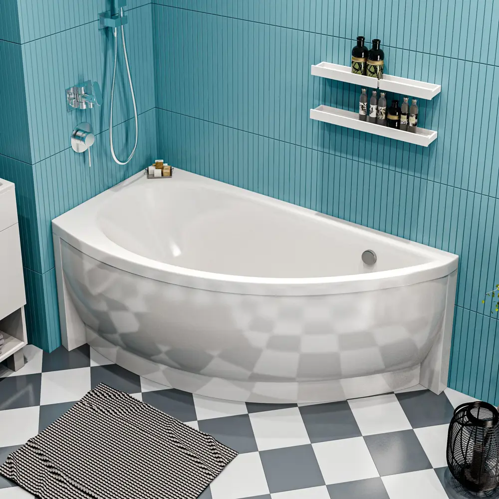 Фото 6 Ванна 1Marka Piccolo акриловая 150x75 см 4 в 1: ванна левый угол, усиленный каркас, фронтальная панель, слив-перелив Фото 6 Ванна 1Marka Piccolo акриловая 150x75 см 4 в 1: ванна левый угол, усиленный каркас, фронтальная панель, слив-перелив