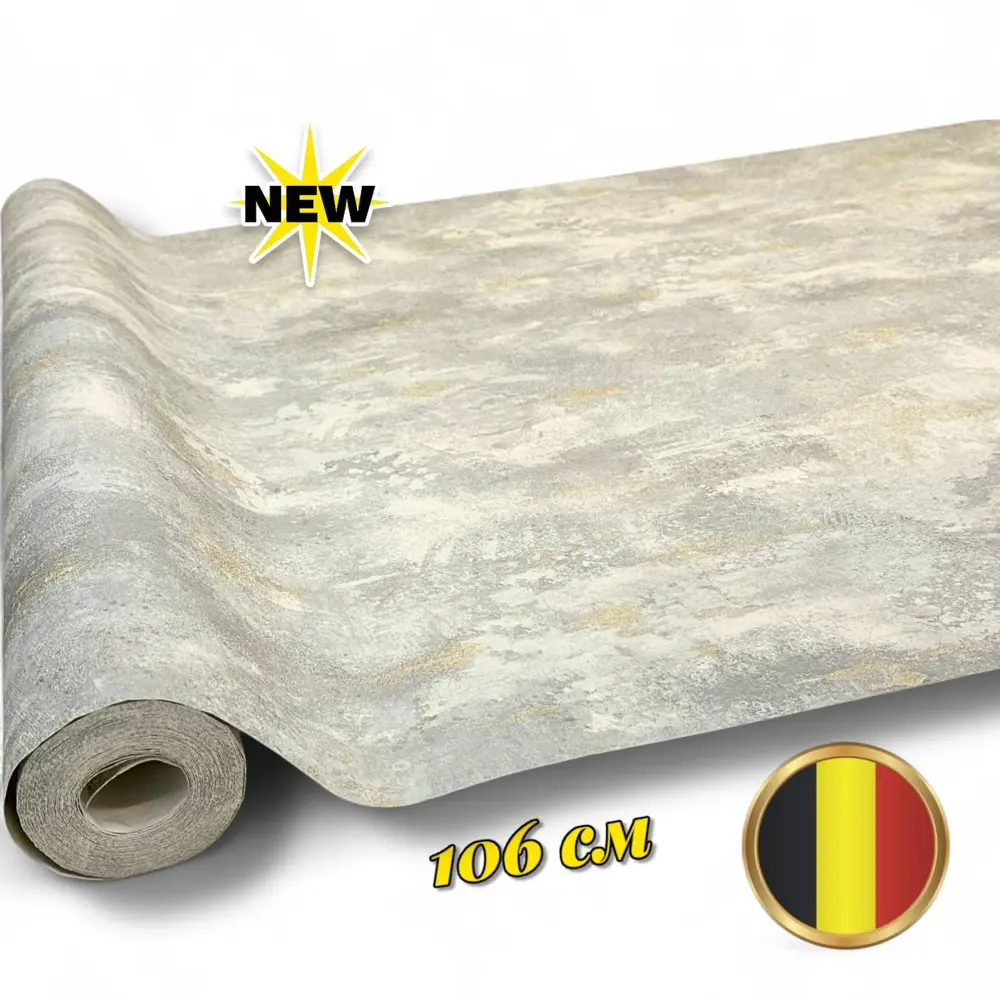 Фото Обои флизелиновые Grandeco Time 0.1 м цвет серый / серебристый TM 1209