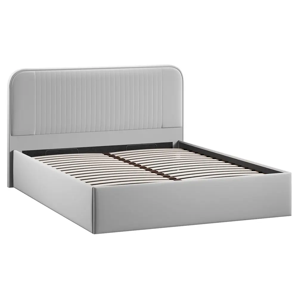 Фото 2 Кровать Трия Тиффани 200x160 см подъемный механизм цвет велюр confetti silver Фото 2 Кровать Трия Тиффани 200x160 см подъемный механизм цвет велюр confetti silver