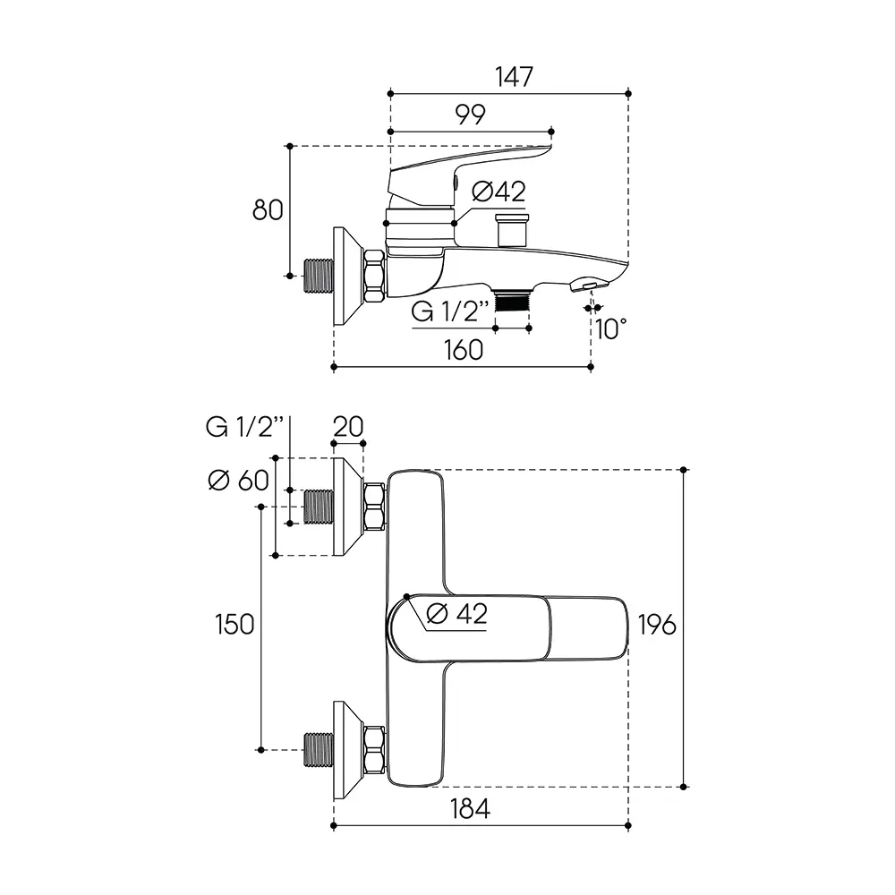 Фото 6 Комплект Aqueduto смеситель для раковины S Suave и смеситель для душа Chuva цвет хром