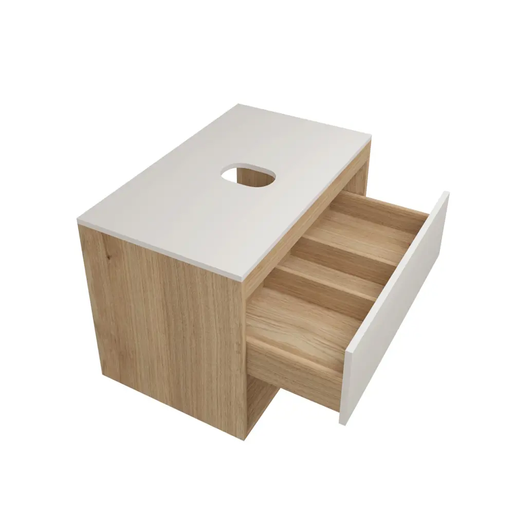 Фото 10 Тумба с раковиной для ванной 75 см Teymi Ritta подвесная цвет дуб фасад белый раковина Lina D31 черная матовая F15113 Фото 10 Тумба с раковиной для ванной 75 см Teymi Ritta подвесная цвет дуб фасад белый раковина Lina D31 черная матовая F15113