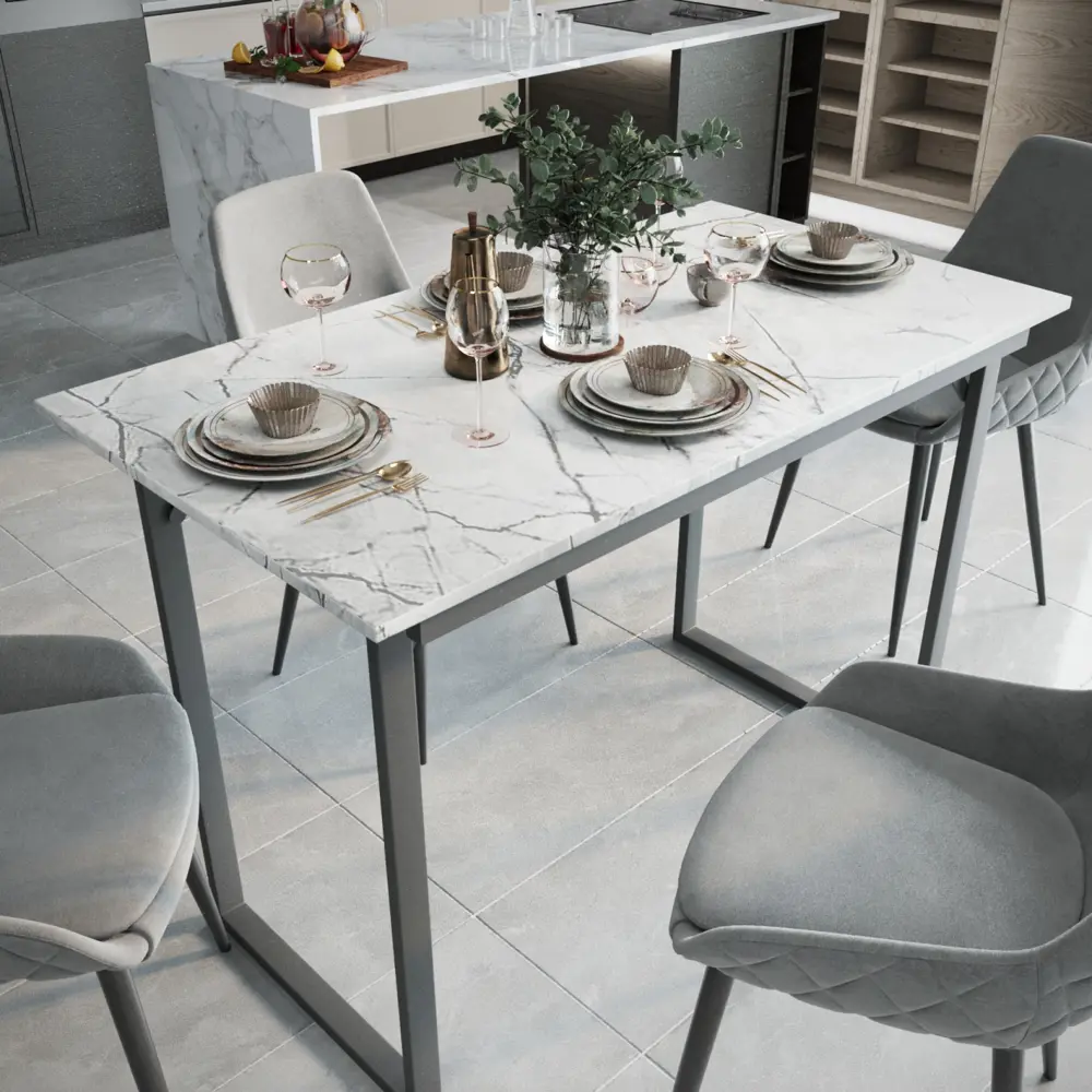 Фото 5 Стол прямоугольный Mantero 110x60 см лдсп цвет мрамор