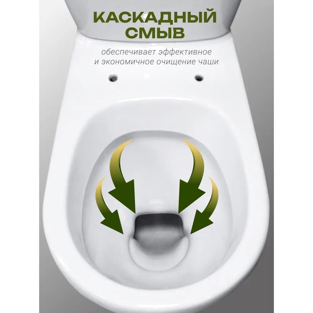 Фото 4 Унитаз-компакт Santeri Баланс с горизонтальным выпуском, двойной смыв, сиденье полипропилен цвет белый Фото 4 Унитаз-компакт Santeri Баланс с горизонтальным выпуском, двойной смыв, сиденье полипропилен цвет белый