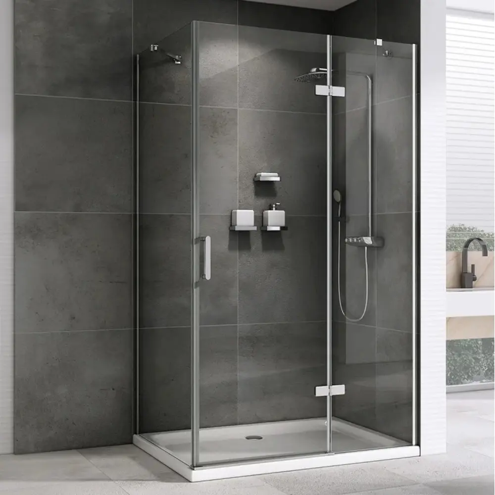 Фото Душевой уголок Abber Zart 663379 прямоугольный 90x70см серебристый блеск профиль эффект стекла прозрачный