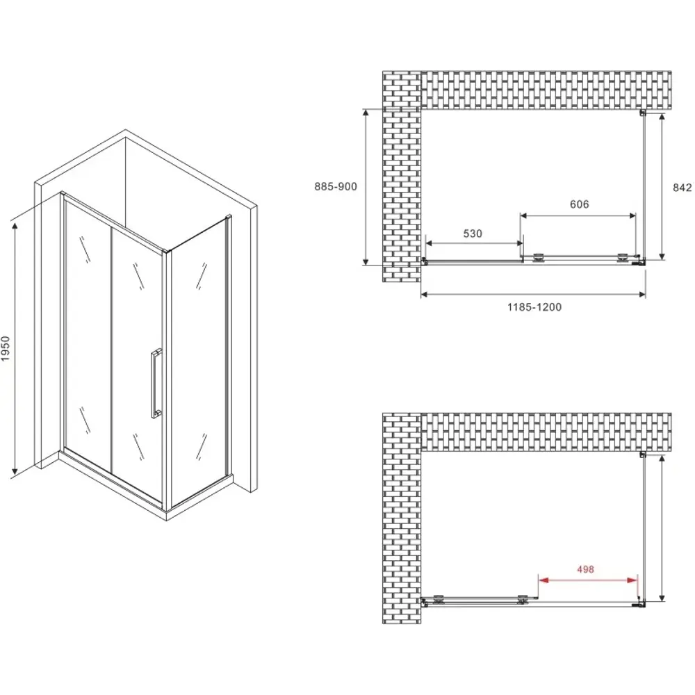 Фото 5 Душевой уголок Abber Schwarzer Diamant 613460 прямоугольный 120x90см серебристый блеск профиль эффект стекла матовый Фото 5 Душевой уголок Abber Schwarzer Diamant 613460 прямоугольный 120x90см серебристый блеск профиль эффект стекла матовый