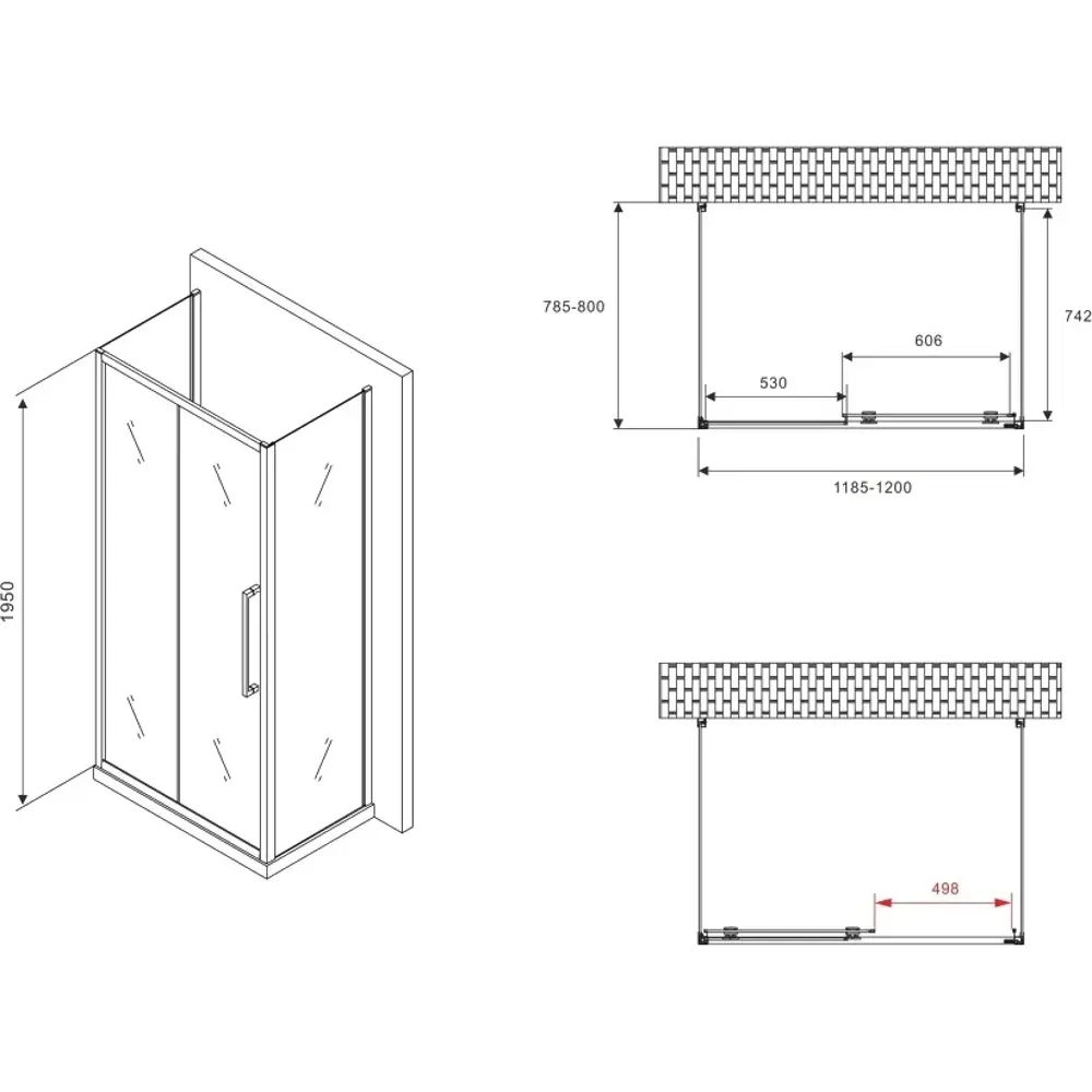 Фото 5 Душевой уголок Abber Schwarzer Diamant 645926 прямоугольный 120x80см серебристый блеск профиль эффект стекла прозрачный Фото 5 Душевой уголок Abber Schwarzer Diamant 645926 прямоугольный 120x80см серебристый блеск профиль эффект стекла прозрачный