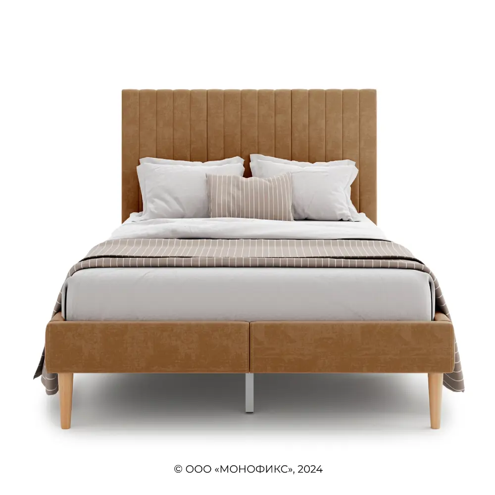 Фото 3 Кровать Monofix Амма 120x200 см Велюр цвет охра Фото 3 Кровать Monofix Амма 120x200 см Велюр цвет охра