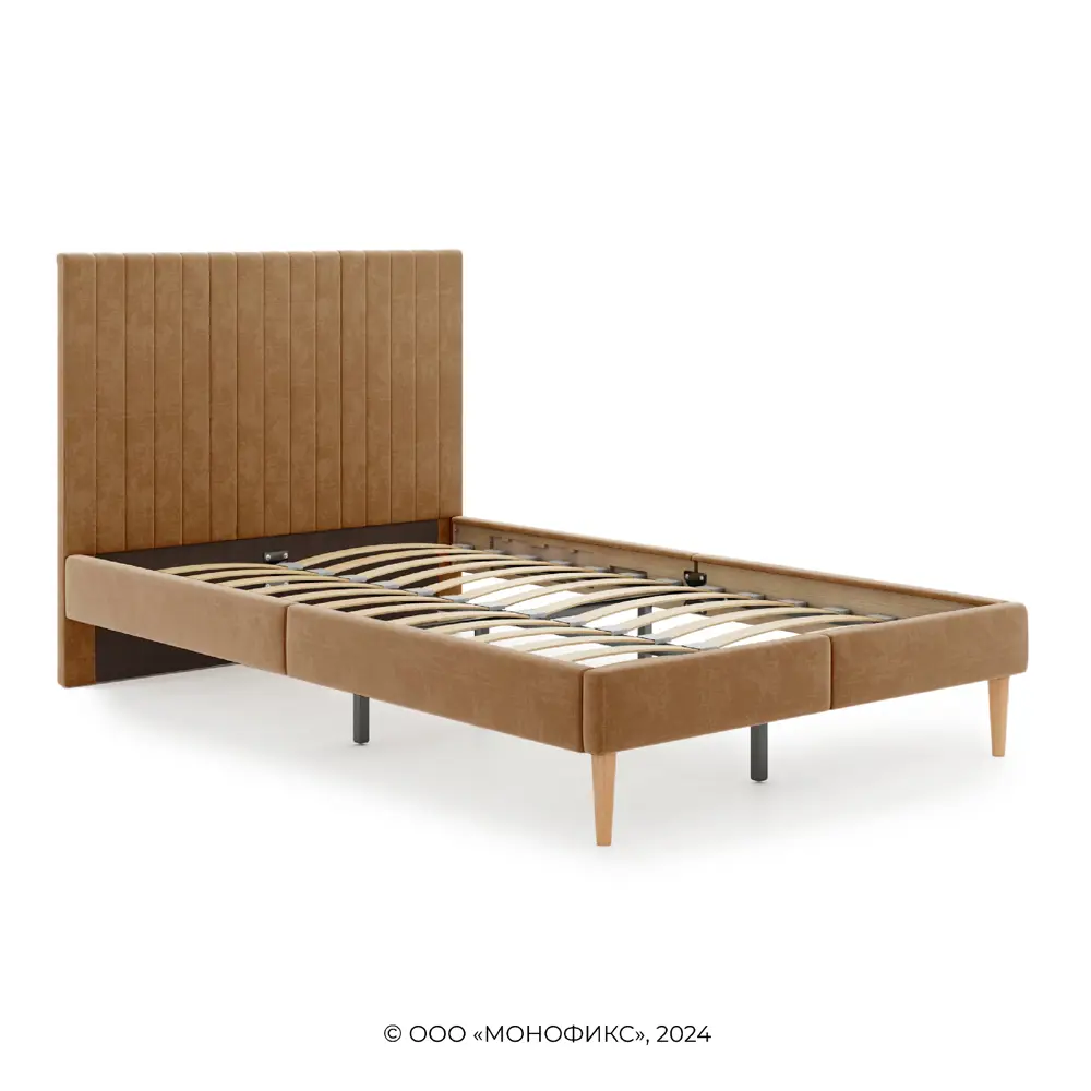 Фото 4 Кровать Monofix Амма 120x200 см Велюр цвет охра Фото 4 Кровать Monofix Амма 120x200 см Велюр цвет охра