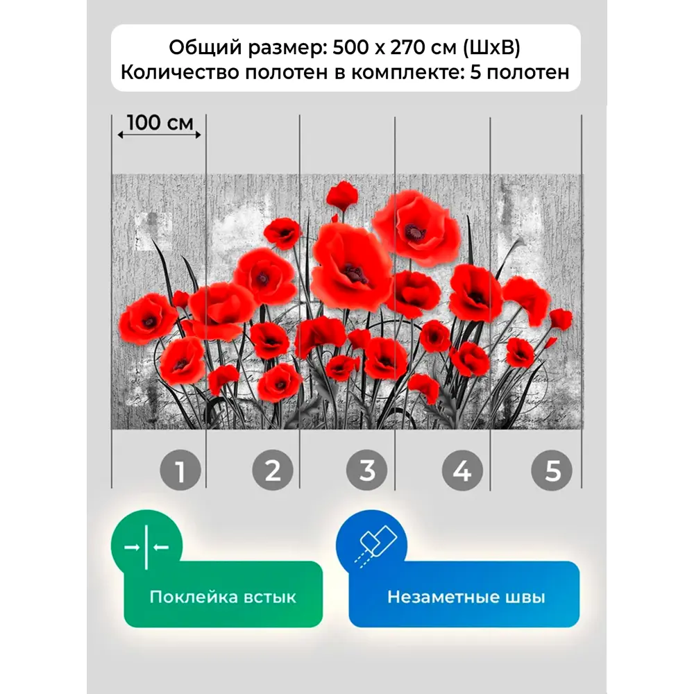 Фото 5 Фотообои флизелиновые Первое ателье 500x270 см pw141503-500х270