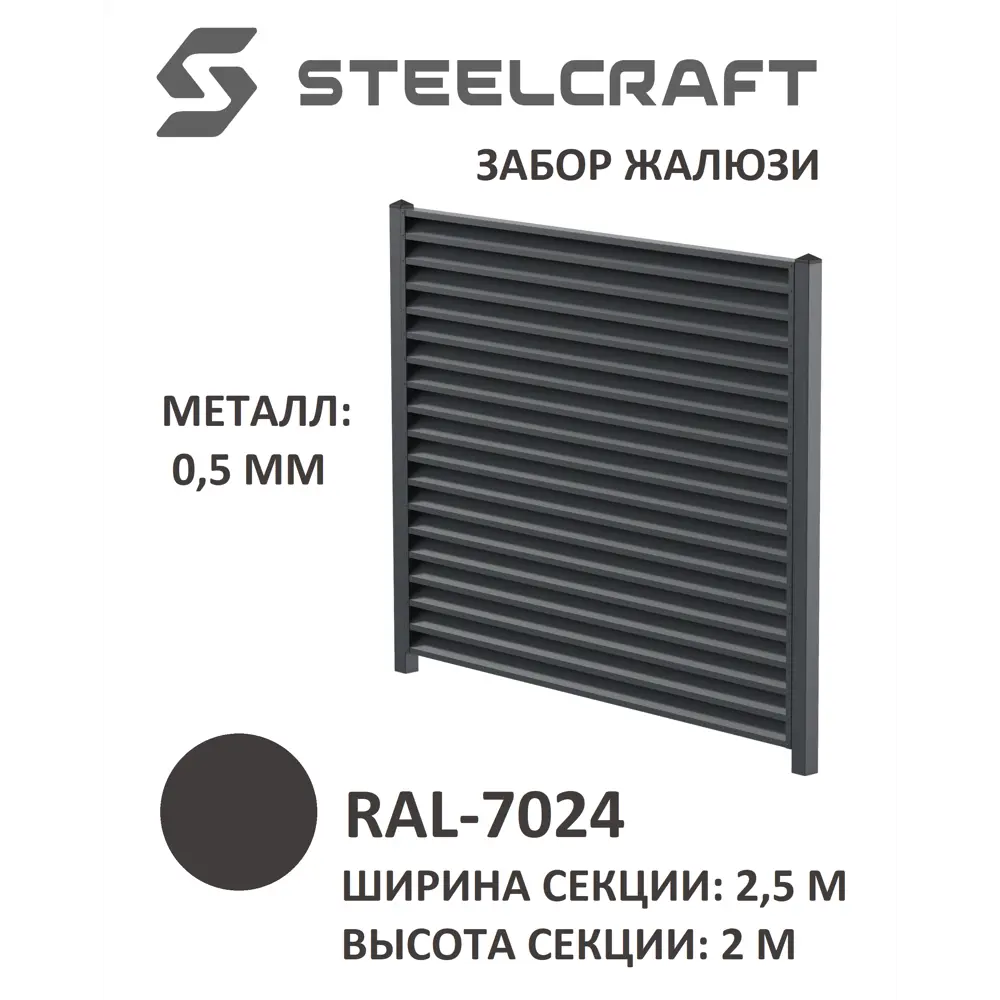 Фото Еврожалюзи Steelcraft Prestige 18 ламелей 2.5x2м RAL 7024 серый Фото Еврожалюзи Steelcraft Prestige 18 ламелей 2.5x2м RAL 7024 серый