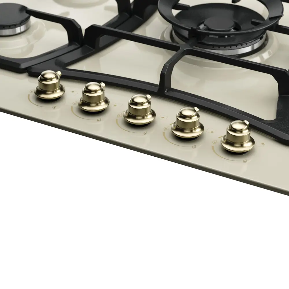 Фото 8 Газовая варочная панель Kuppersberg FS 910 C Bronze 86 см 5 конфорок цвет Бежевый