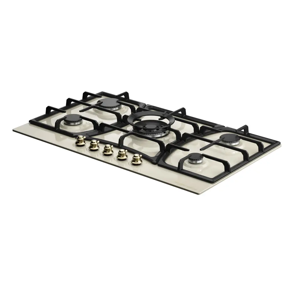 Фото 7 Газовая варочная панель Kuppersberg FS 910 C Bronze 86 см 5 конфорок цвет Бежевый