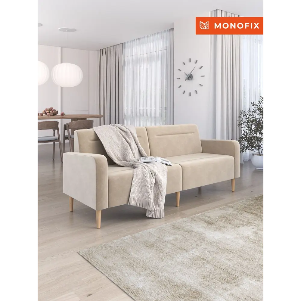 Фото 7 Диван Monofix Фоксет велюр DV-FOX-V-18 202x82.5x72 см велюр цвет бежевый Фото 7 Диван Monofix Фоксет велюр DV-FOX-V-18 202x82.5x72 см велюр цвет бежевый