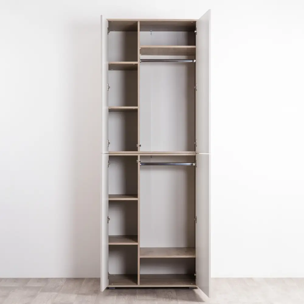 Фото 13 Шкаф распашной Egregor Наоми с 2 дверями 85x118.9x52.9 см ЛДСП цвет бежевый