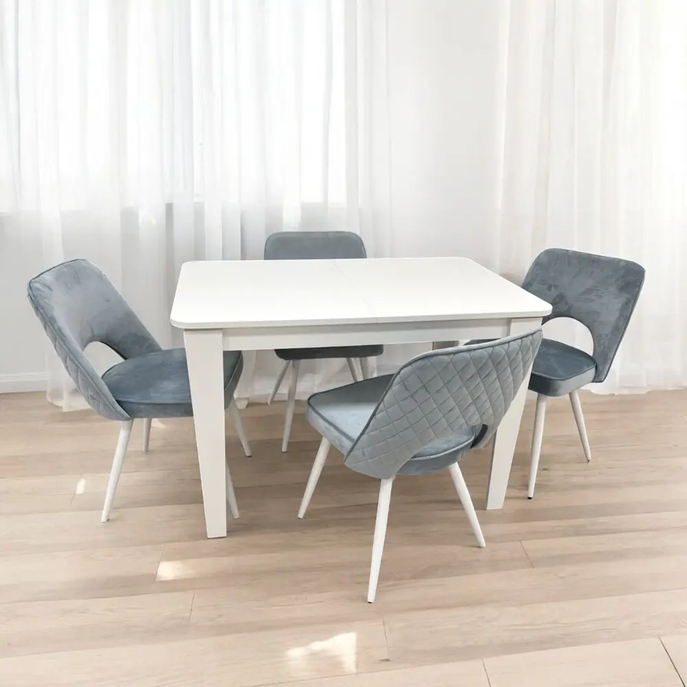 Фото 2 Кухонный стол прямоугольный Терминал Kewin 110-145x70x75.50 см ДСП цвет белый Фото 2 Кухонный стол прямоугольный Терминал Kewin 110-145x70x75.50 см ДСП цвет белый