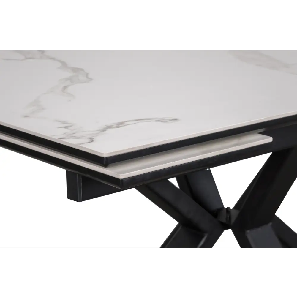 Фото 4 Обеденный стол прямоугольный Терминал Parma 140-200x75x140 см керамика цвет мрамор белый Фото 4 Обеденный стол прямоугольный Терминал Parma 140-200x75x140 см керамика цвет мрамор белый