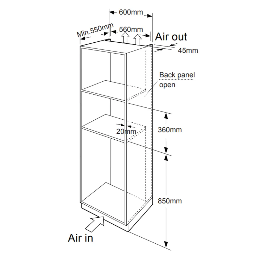 Фото 17 Встраиваемая микроволновая печь Meferi MMO6020WH COMFORT 20 л 59.5x38.4x37 см цвет белый Фото 17 Встраиваемая микроволновая печь Meferi MMO6020WH COMFORT 20 л 59.5x38.4x37 см цвет белый