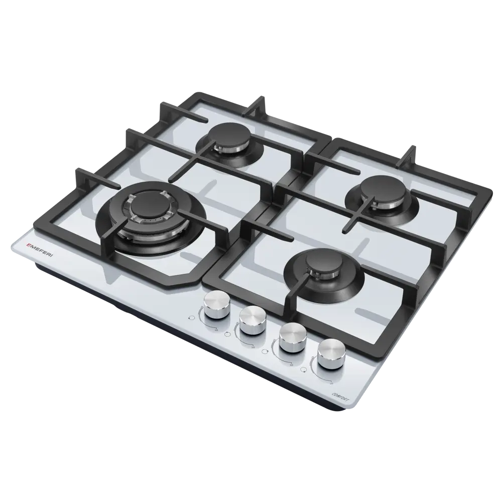 Фото 4 Газовая варочная панель Meferi MGH604WH GLASS COMFORT 59 см 4 конфорки цвет черный Фото 4 Газовая варочная панель Meferi MGH604WH GLASS COMFORT 59 см 4 конфорки цвет черный
