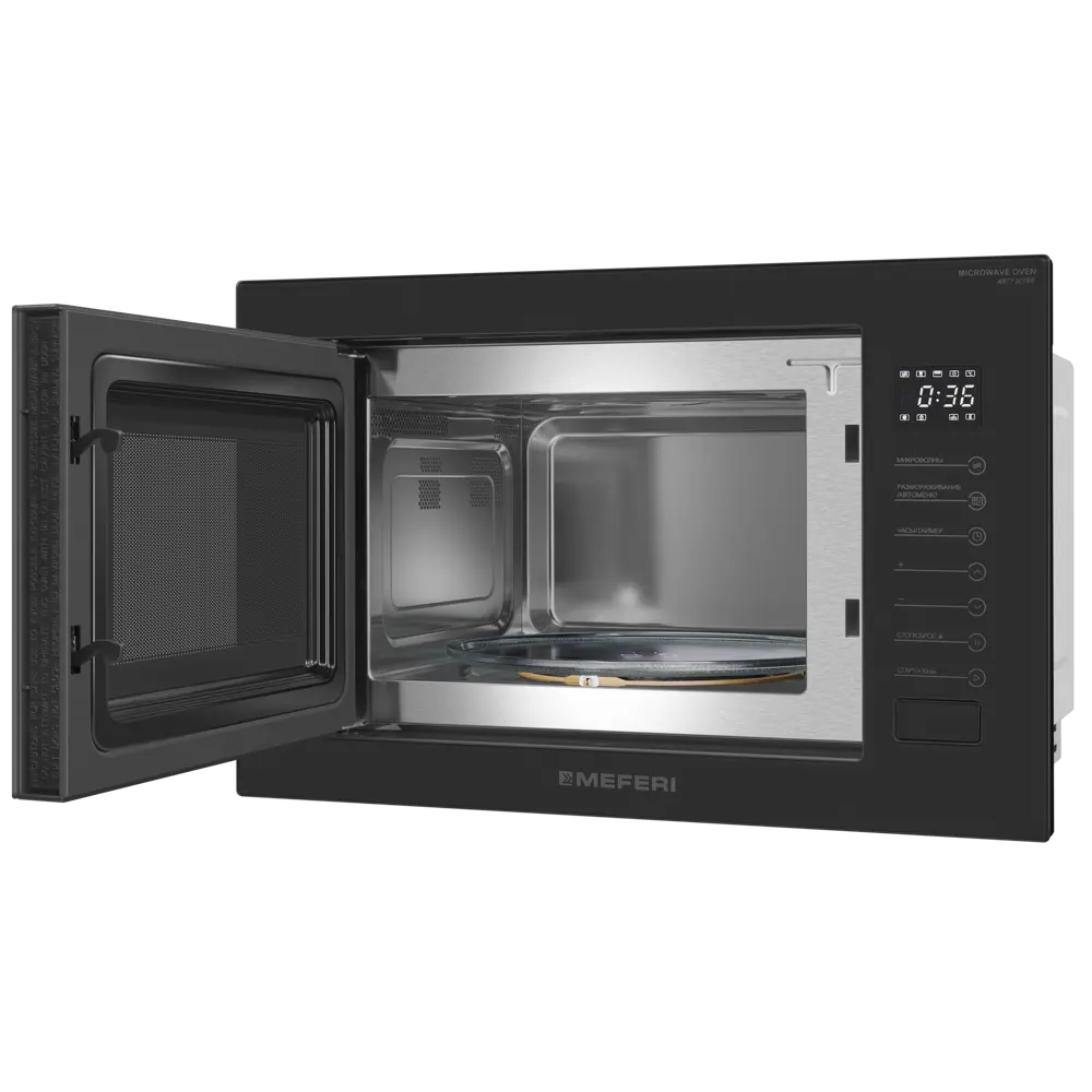 Фото 13 Встраиваемая микроволновая печь Meferi MMO6025BK MATT ULTRA 25 л 59.5x38.4x37.5 см цвет черный матовый Фото 13 Встраиваемая микроволновая печь Meferi MMO6025BK MATT ULTRA 25 л 59.5x38.4x37.5 см цвет черный матовый