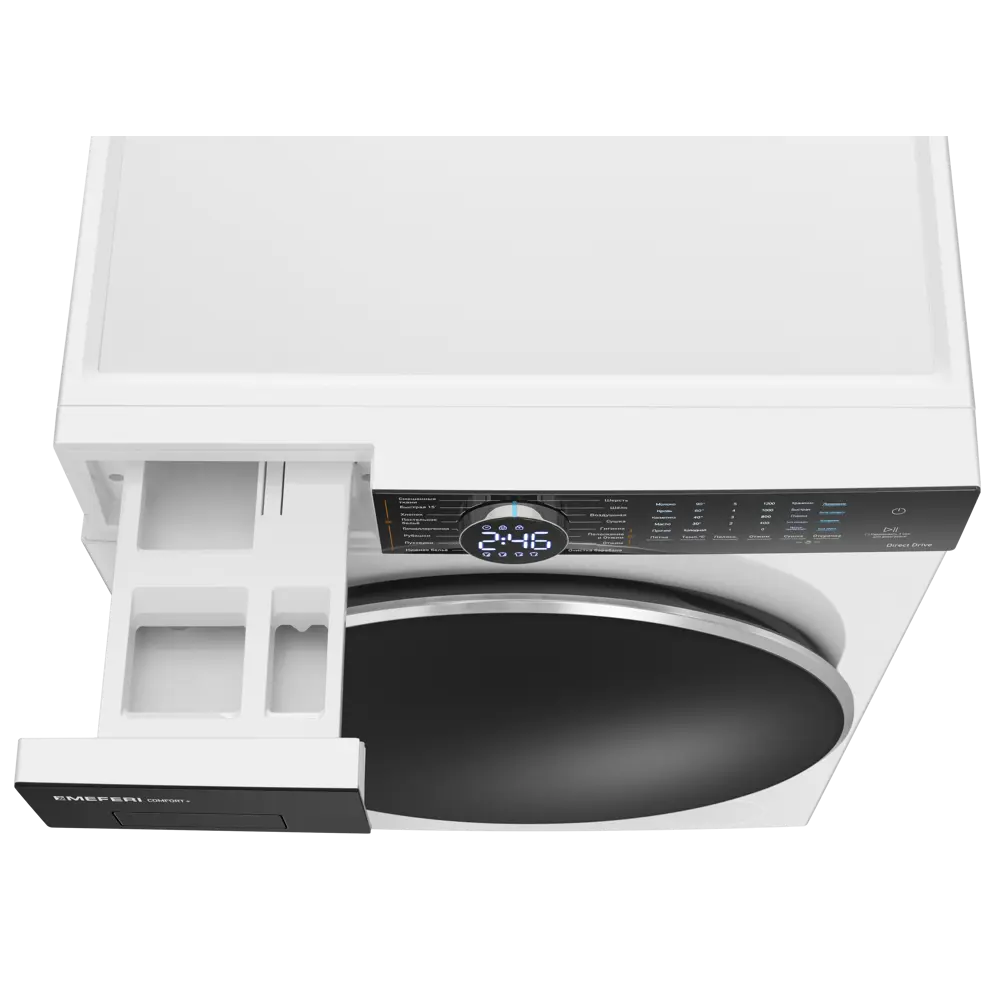 Фото 17 Стиральная машина с сушкой Meferi MFWD1071216WH comfort plus инвертором и паром отдельностоящая 59.5x85x62 см 10 кг цвет белый Фото 17 Стиральная машина с сушкой Meferi MFWD1071216WH comfort plus инвертором и паром отдельностоящая 59.5x85x62 см 10 кг цвет белый