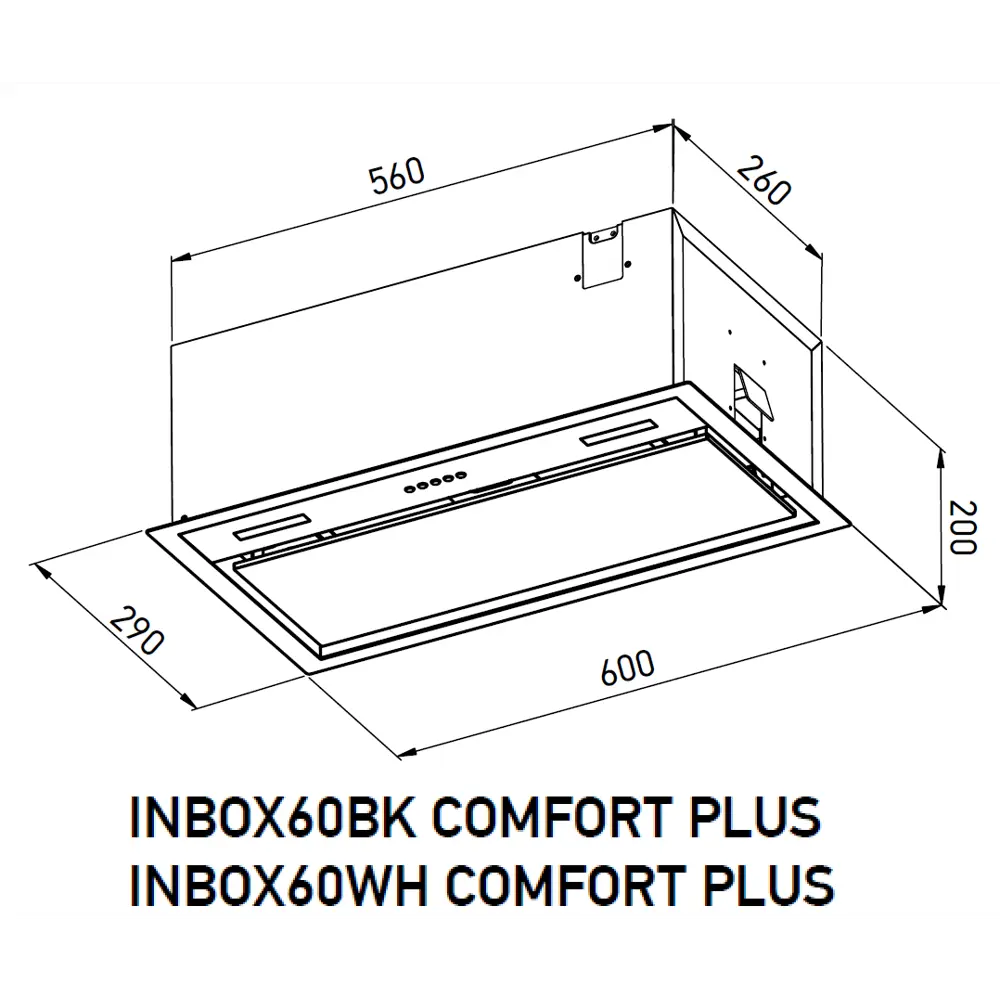 Фото 13 Вытяжка полновстраиваемая Meferi INBOX60BK COMFORT PLUS 60 см цвет черный Фото 13 Вытяжка полновстраиваемая Meferi INBOX60BK COMFORT PLUS 60 см цвет черный