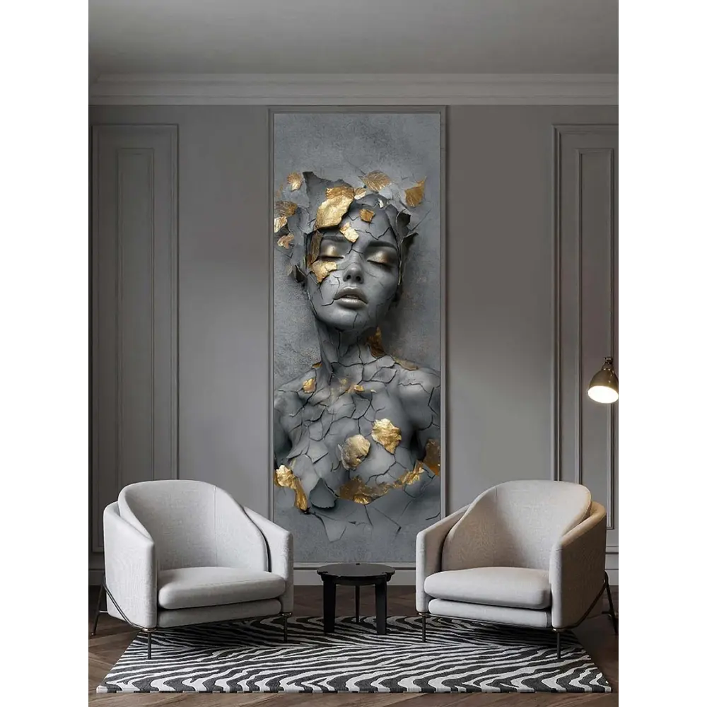 Фото Фотообои флизелиновые 3D Verol Девушка барельеф темный с золотом 395-ФФО-05968 100x283 см Фото Фотообои флизелиновые 3D Verol Девушка барельеф темный с золотом 395-ФФО-05968 100x283 см