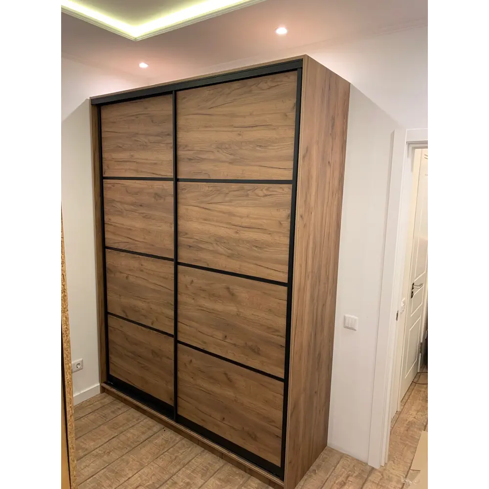 Фото 6 Шкаф-купе Клевер Атина с 2 дверями 240x150х45 см 6 полок ЛДСП цвет дуб крафт табак Фото 6 Шкаф-купе Клевер Атина с 2 дверями 240x150х45 см 6 полок ЛДСП цвет дуб крафт табак