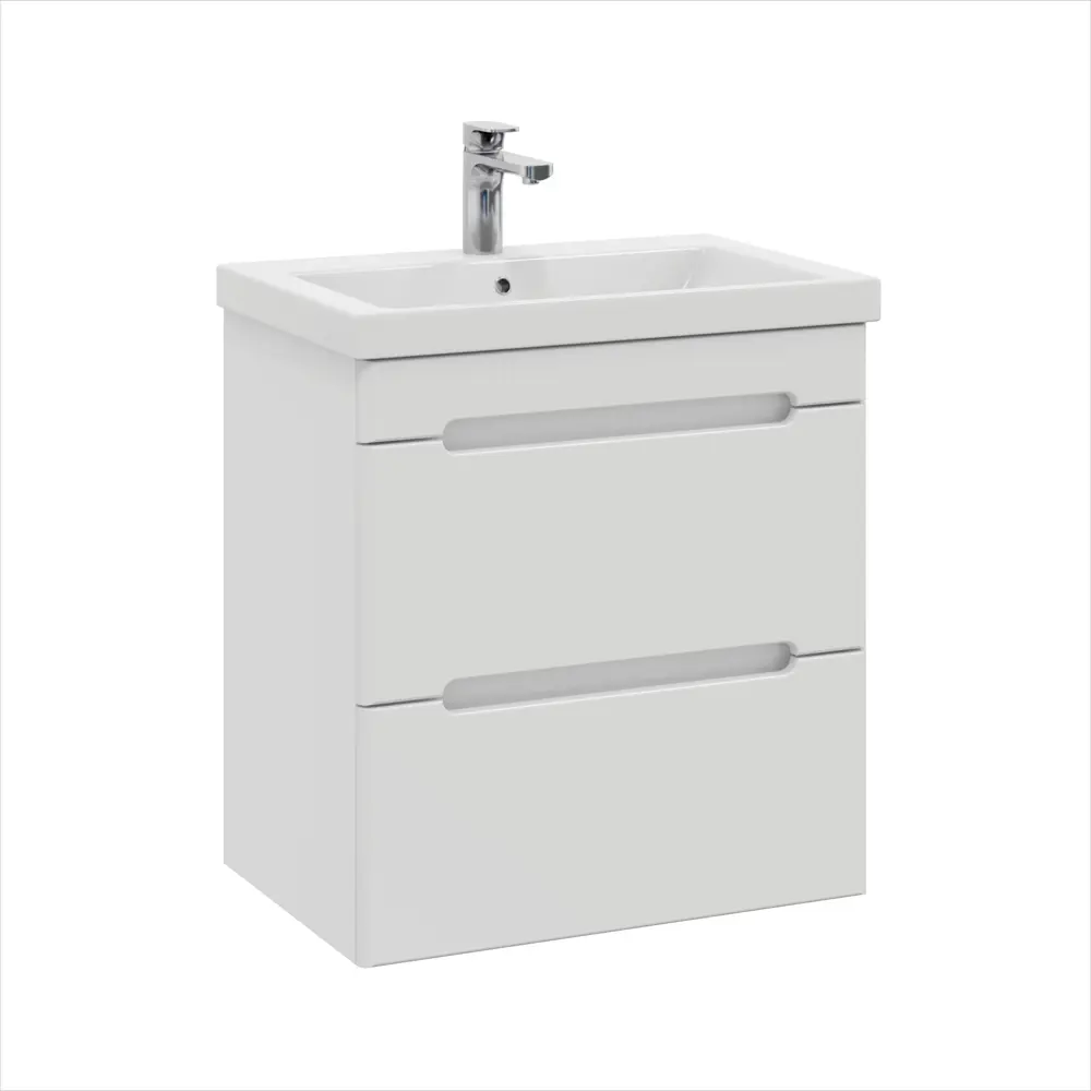 Фото 2 Тумба с раковиной RUVANN BRAVA 50 раковина Como 50 в ванную подвесная цвет белый Фото 2 Тумба с раковиной RUVANN BRAVA 50 раковина Como 50 в ванную подвесная цвет белый