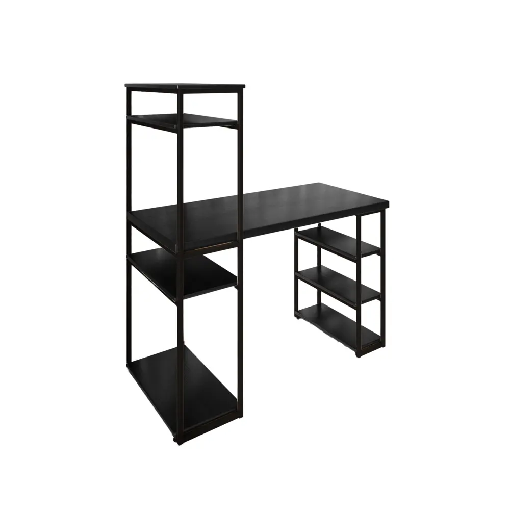Фото 3 Стол письменный Solarius Loft 80x148x120 см сталь и дерево цвет черный/оникс Фото 3 Стол письменный Solarius Loft 80x148x120 см сталь и дерево цвет черный/оникс