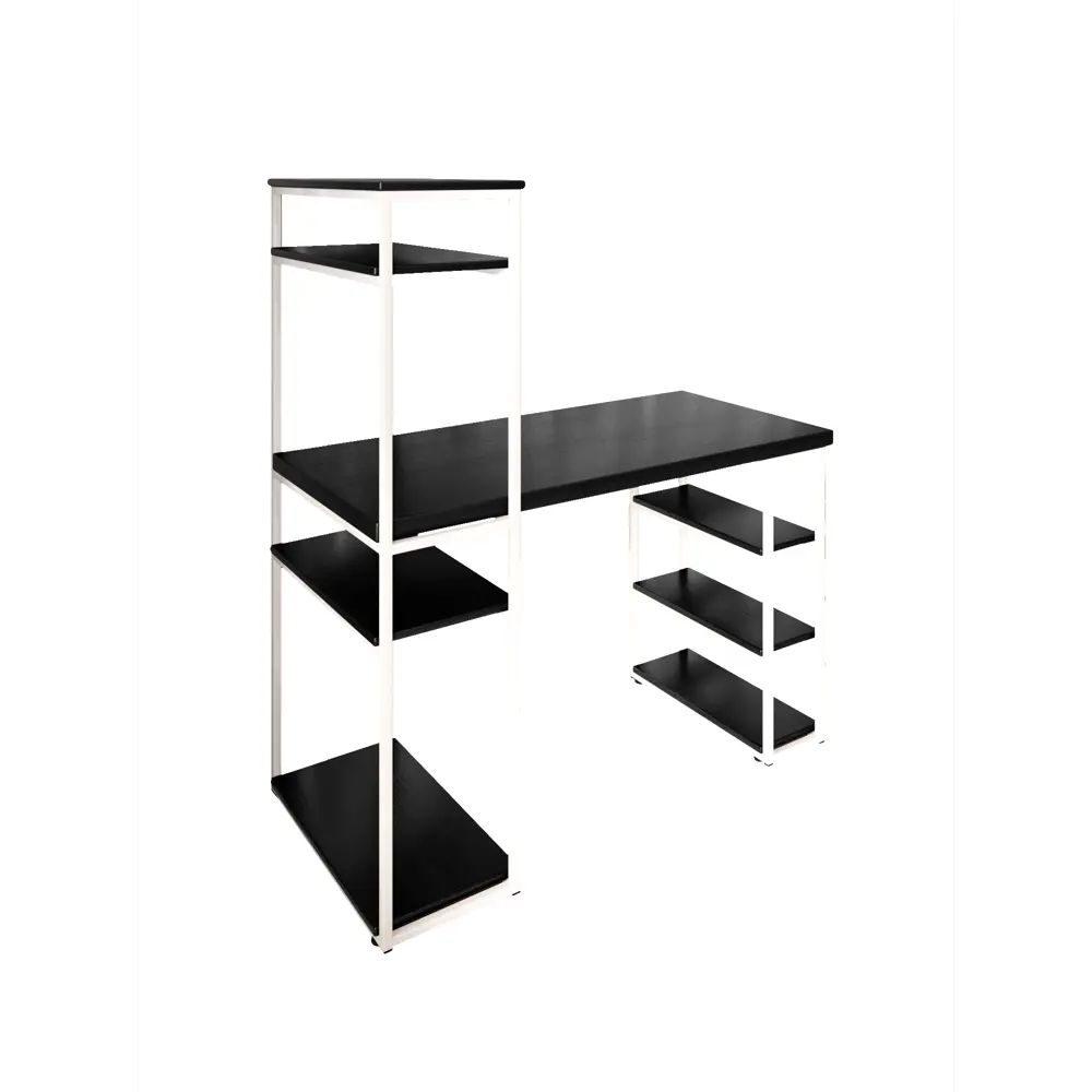 Фото 3 Стол письменный Solarius Loft 80x148x120 см сталь и дерево цвет белый/оникс Фото 3 Стол письменный Solarius Loft 80x148x120 см сталь и дерево цвет белый/оникс