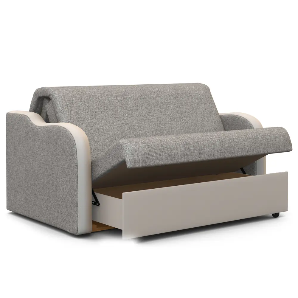 Фото 4 Диван раскладной Гамма Коломбо 180x95x110 см рогожка цвет бежевый/светло-серый