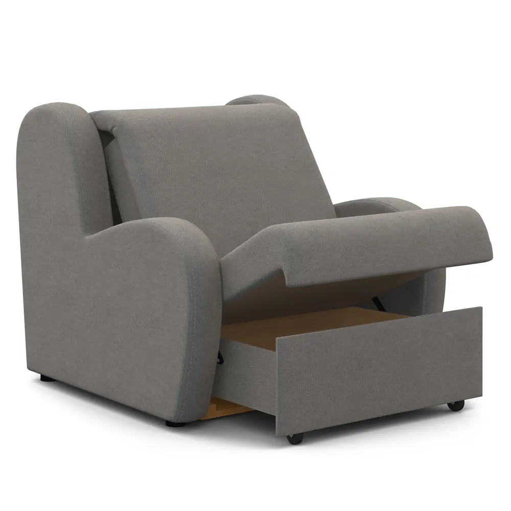 Фото 4 Кресло-кровать Гамма Барон 80x95x110 см велюр цвет серый Фото 4 Кресло-кровать Гамма Барон 80x95x110 см велюр цвет серый